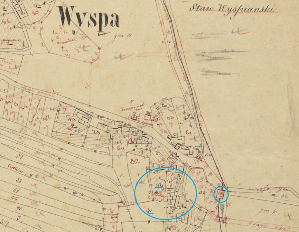 ancestral plot on the old map
